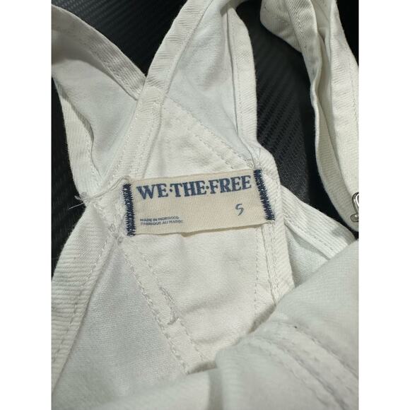We The Free Ziggy Shortalls Short Overalls White Artist Classic Boho Size Small - Picture 3 of 10